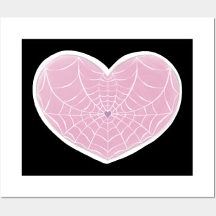 Pastel Spider Web Heart Posters and Art